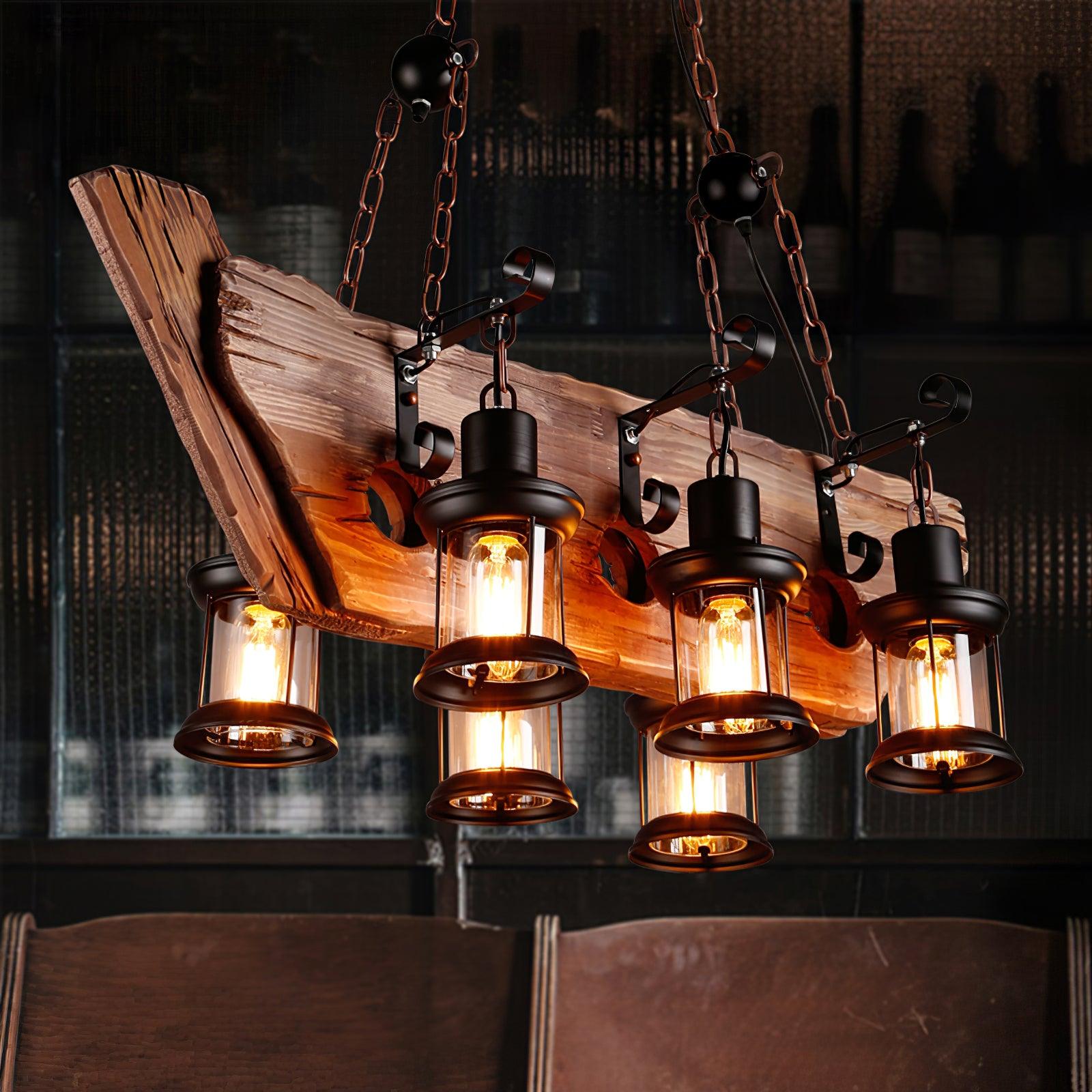 Aurzorir Vintage Wood Chandelier - Letslighting