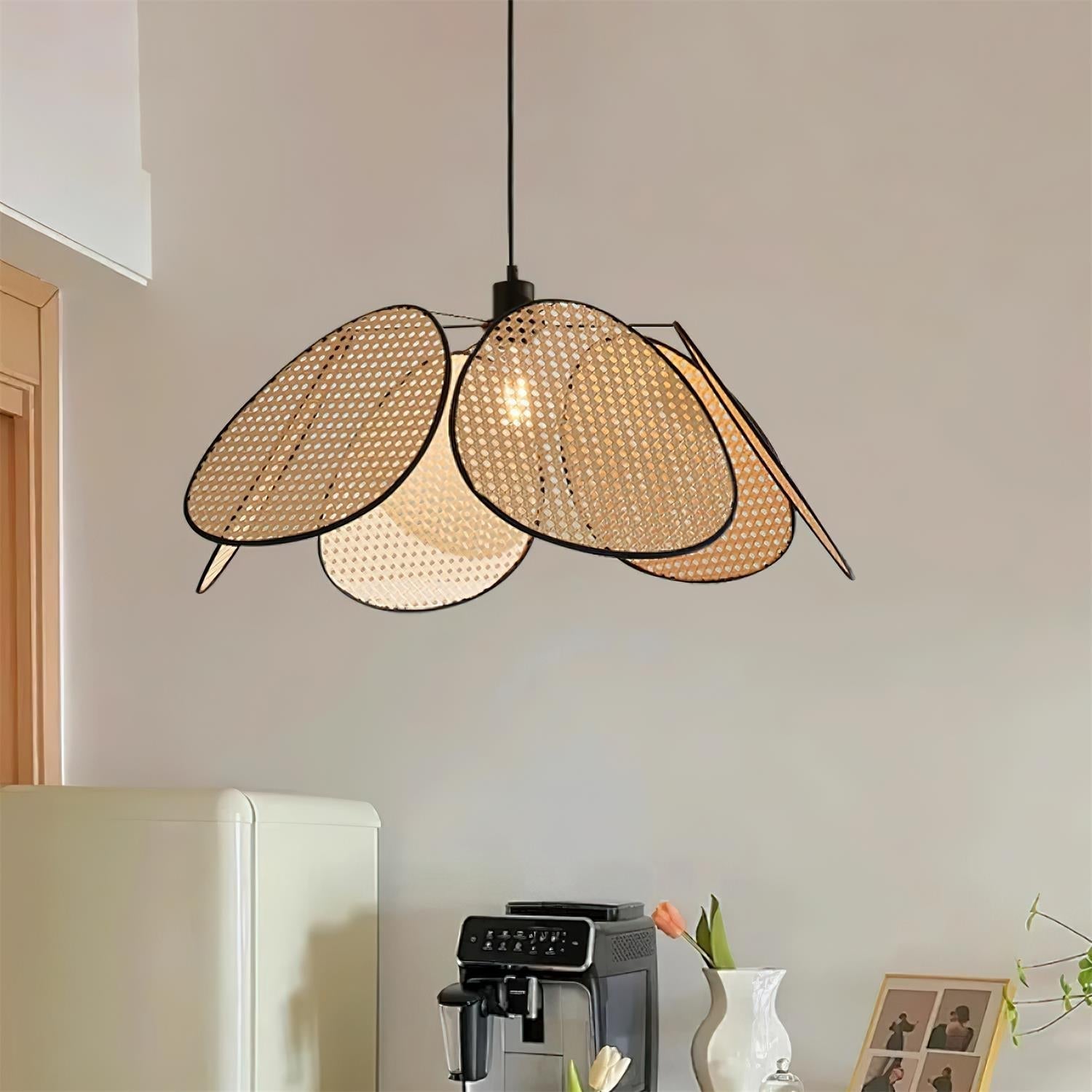 Lustre Avec Pétales et Cadre en Rotin Ambient Bohemian - Neutralighting