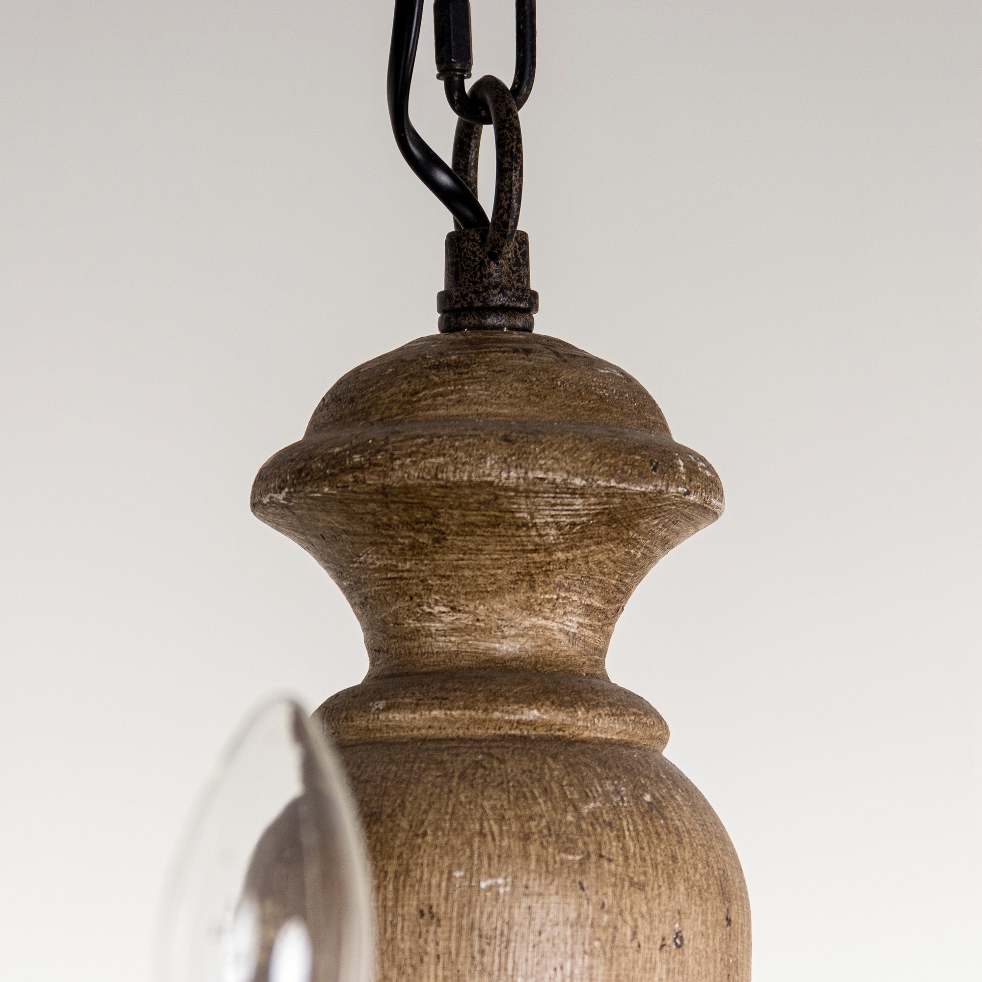 Evvine Vintage Industrial Wood Metal Chandelier - Lamp Copper