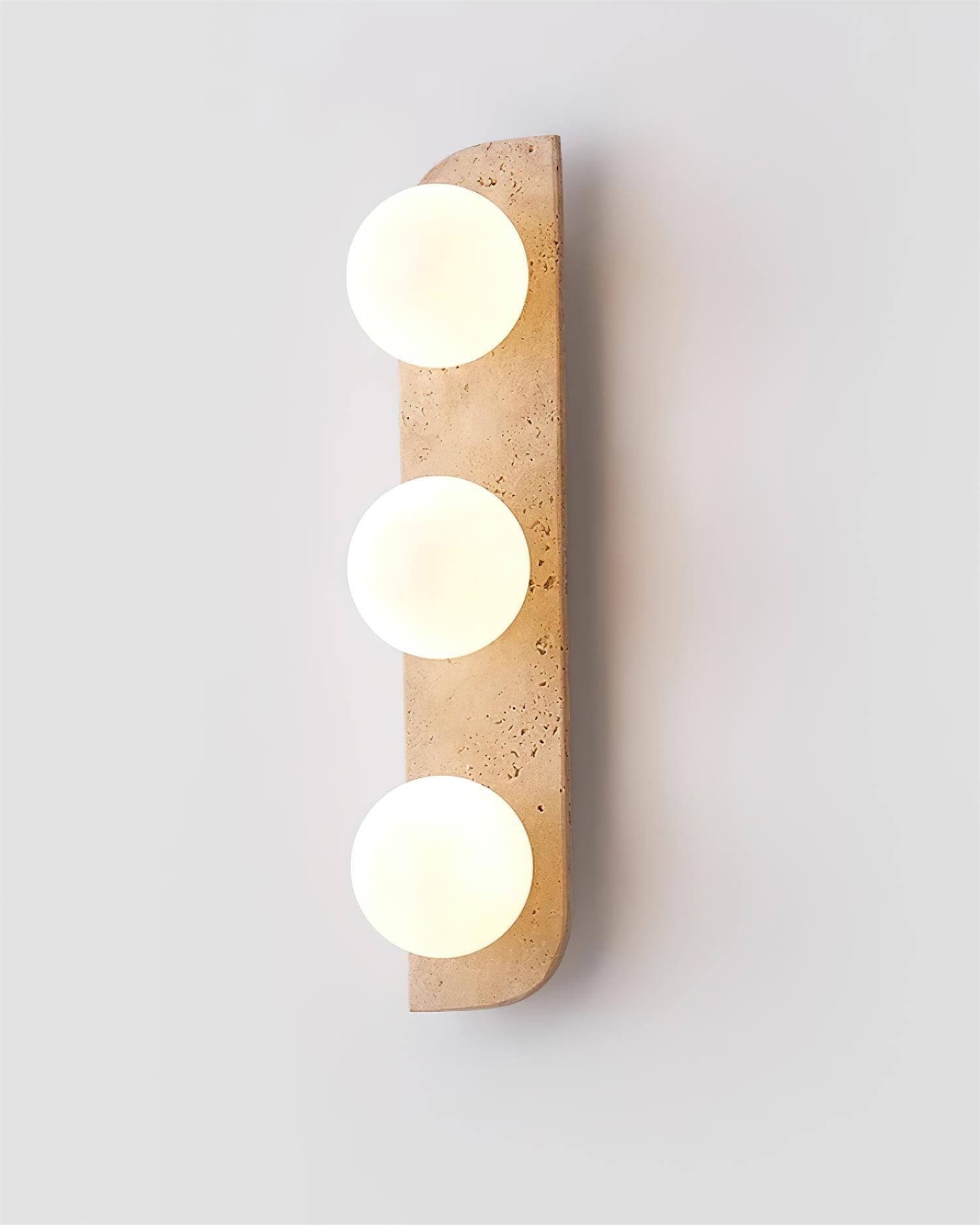 Aurorace Applique murale Travertine Plug-In avec deux globes en verre Soft Glow - Neutralighting