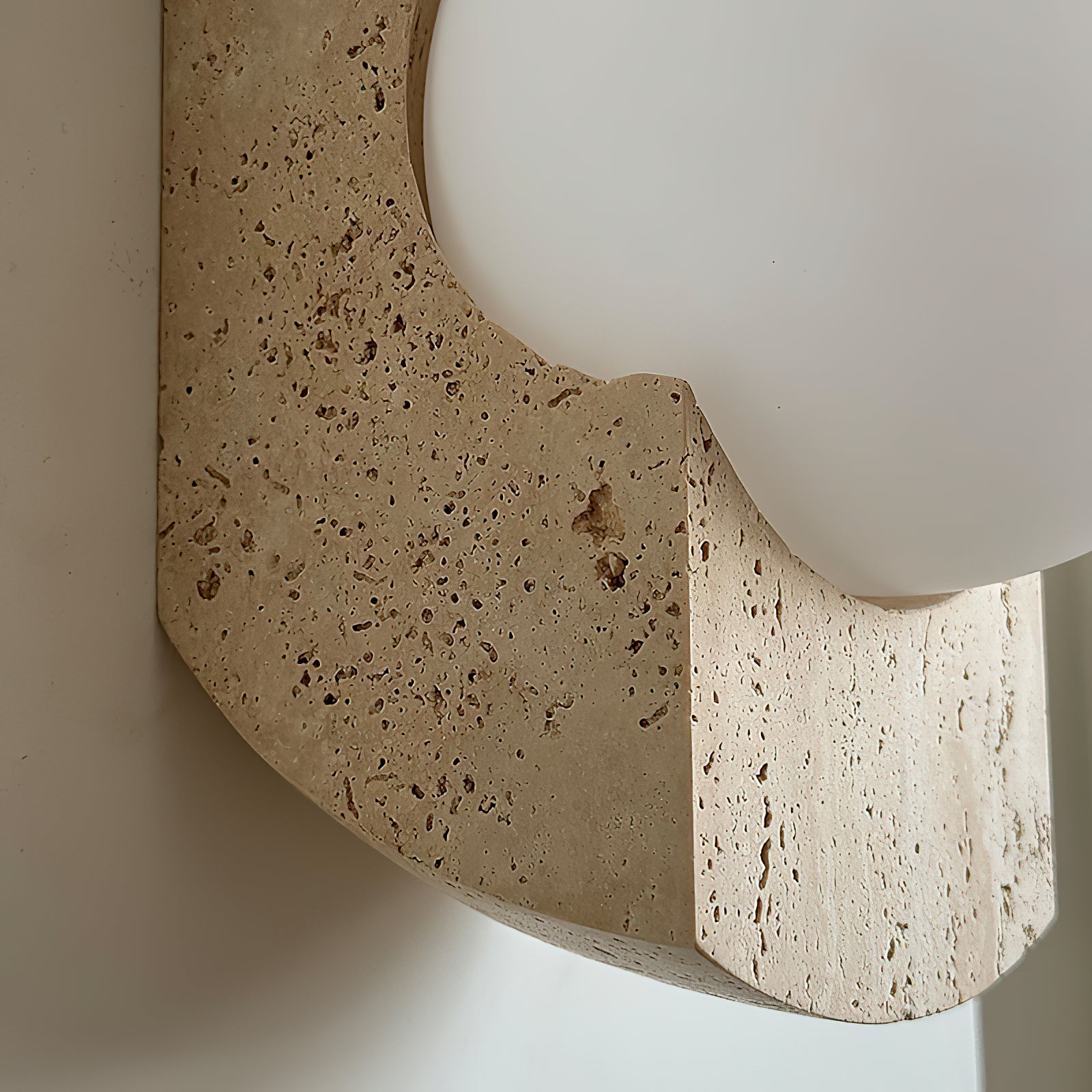 Umaris Modern Minimalist Travertine Glass Wall Lamp - Lamp Copper