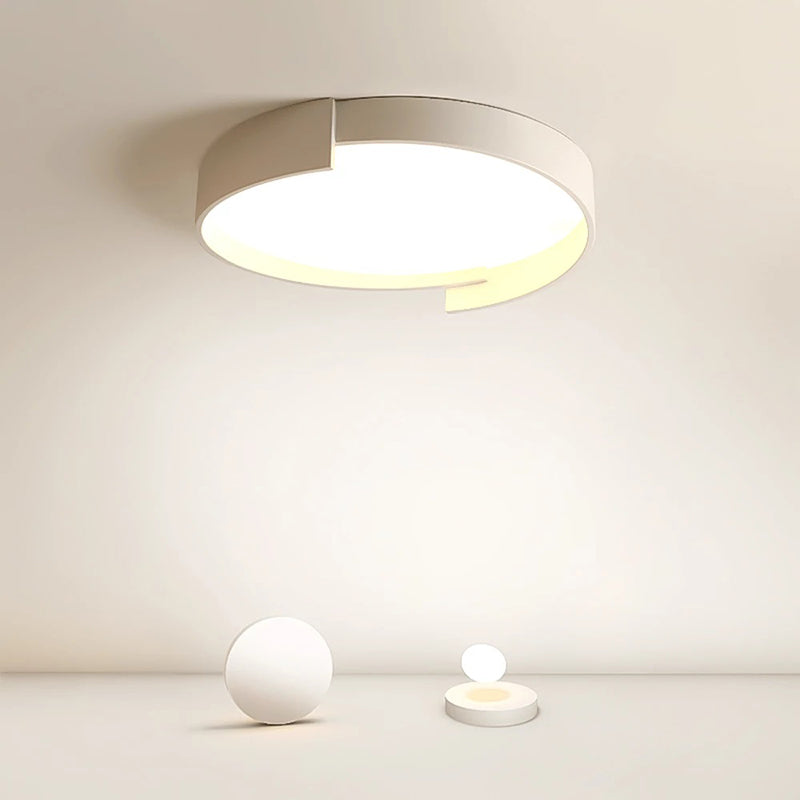 Arisha Plafonnier Rond Moderne, Métal/Acrylique, Blanc/Gris/Vert/Doré, Salon - Neutralighting