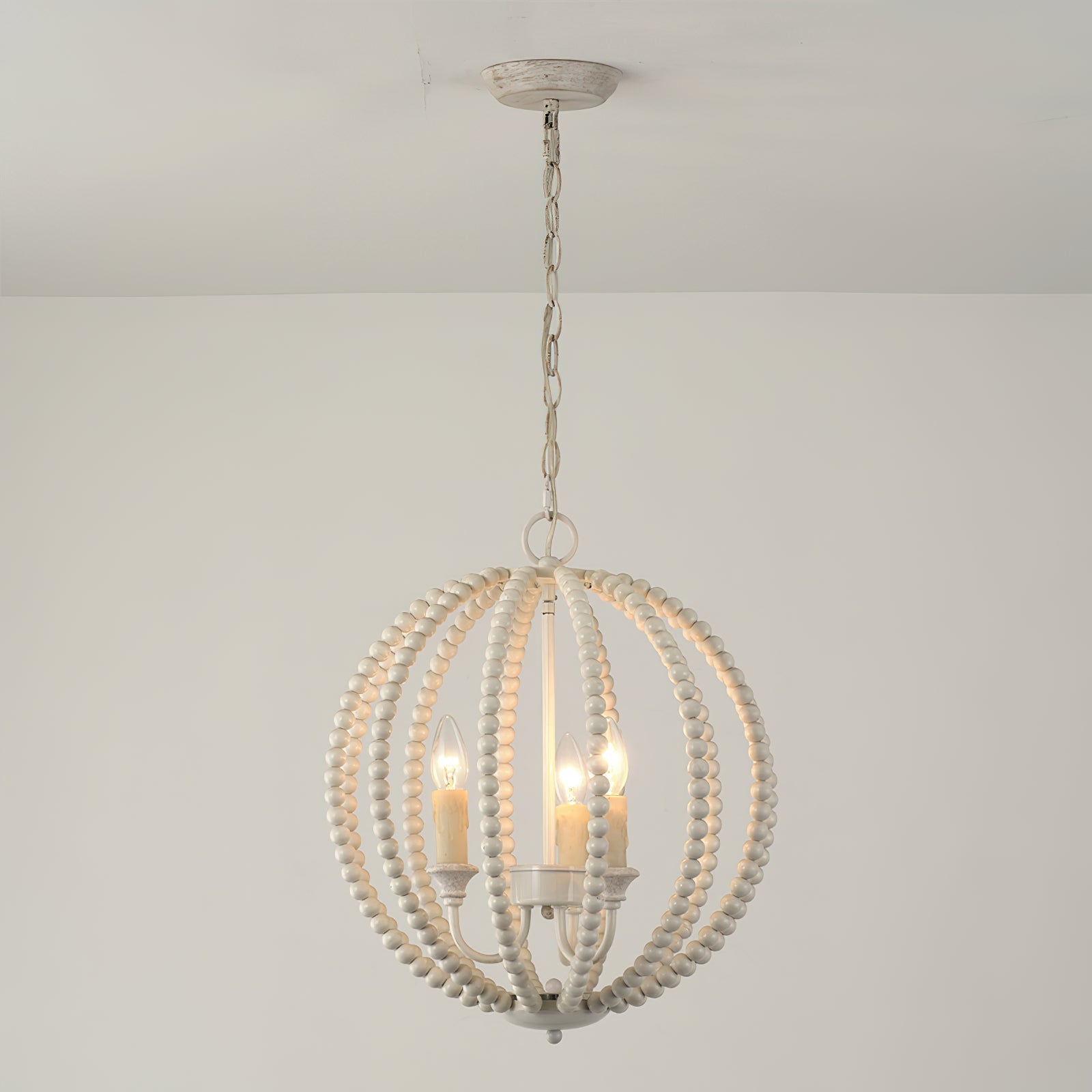Vanoren Modern Minimalist Beaded Wooden Metal Pendant Lamp - Lamp Copper