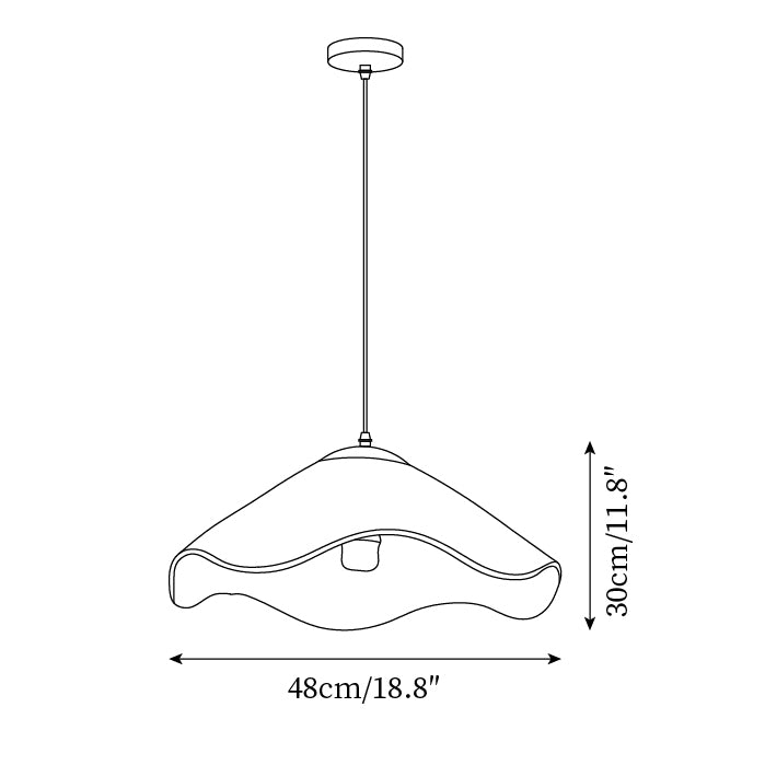 Nikita Lampe Pendante Rattan Organique Ondulée - Neutralighting