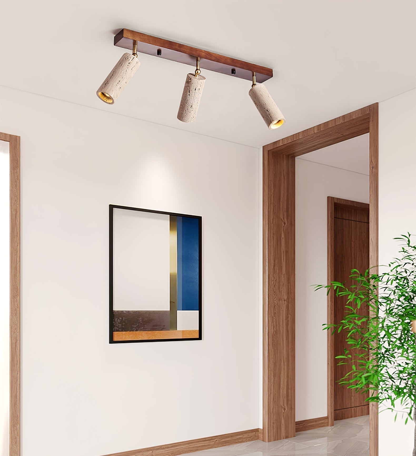 Eurliryra Projecteur Rail Multi-Cylindre en Travertin - Neutralighting