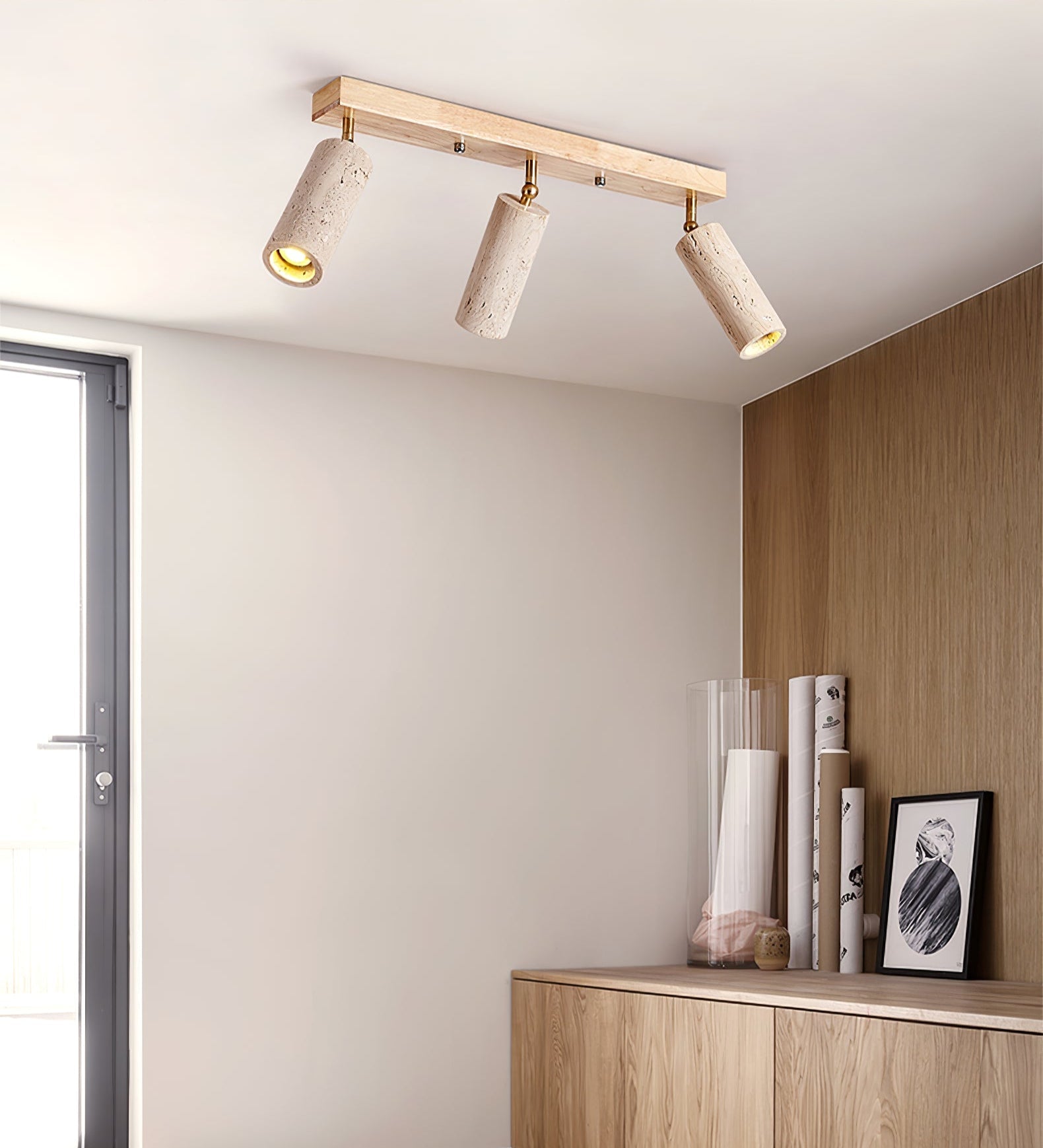 Eurliryra Projecteur Rail Multi-Cylindre en Travertin - Neutralighting