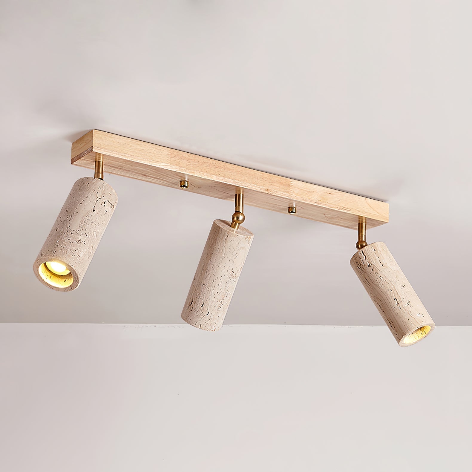 Eurliryra Projecteur Rail Multi-Cylindre en Travertin - Neutralighting