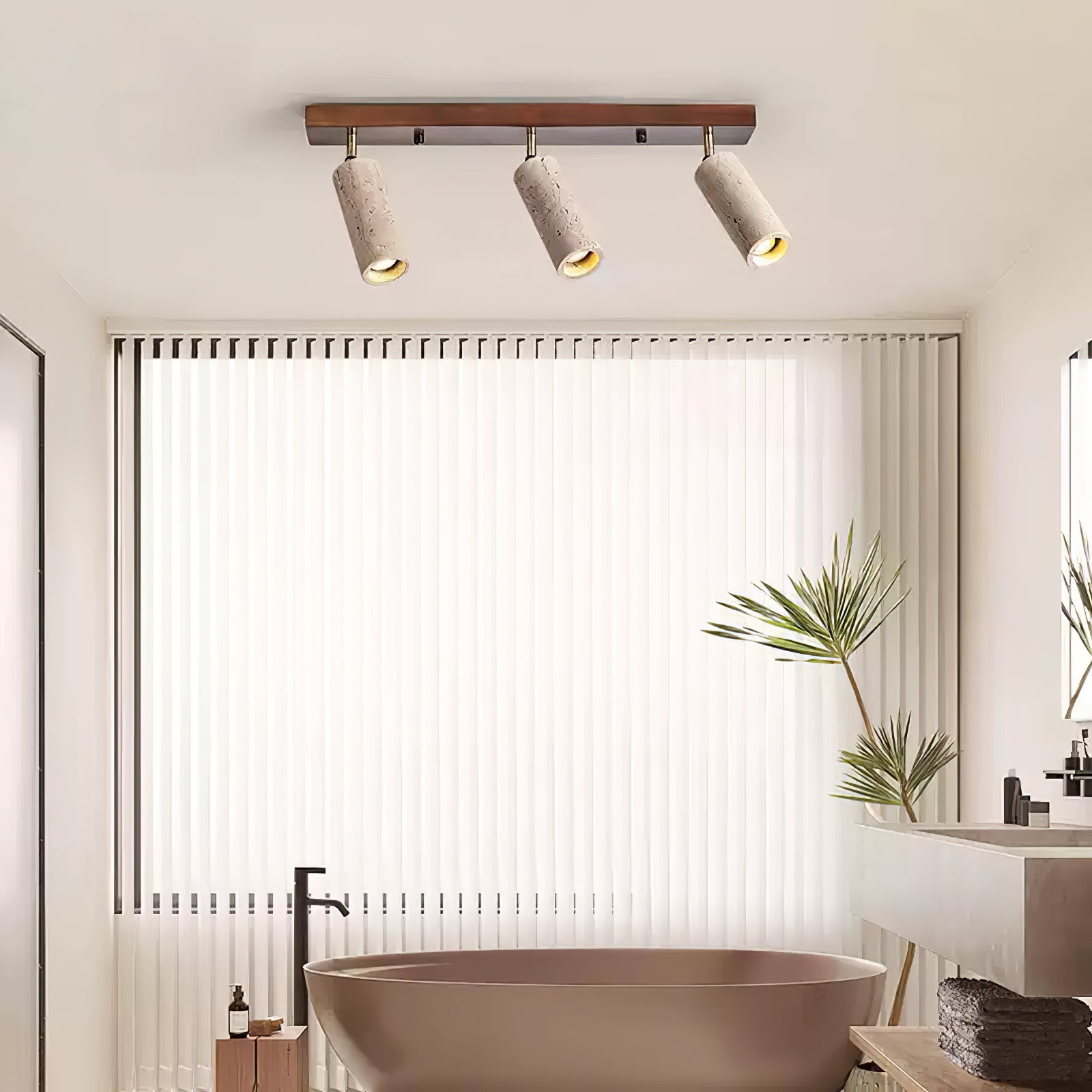 Eurliryra Projecteur Rail Multi-Cylindre en Travertin - Neutralighting