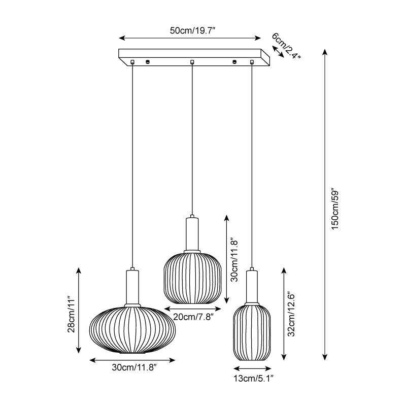 Elara Lampe Pendante Élégante à Rayures - Neutralighting