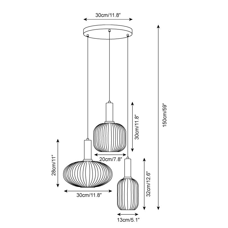 Elara Lampe Pendante Élégante à Rayures - Neutralighting