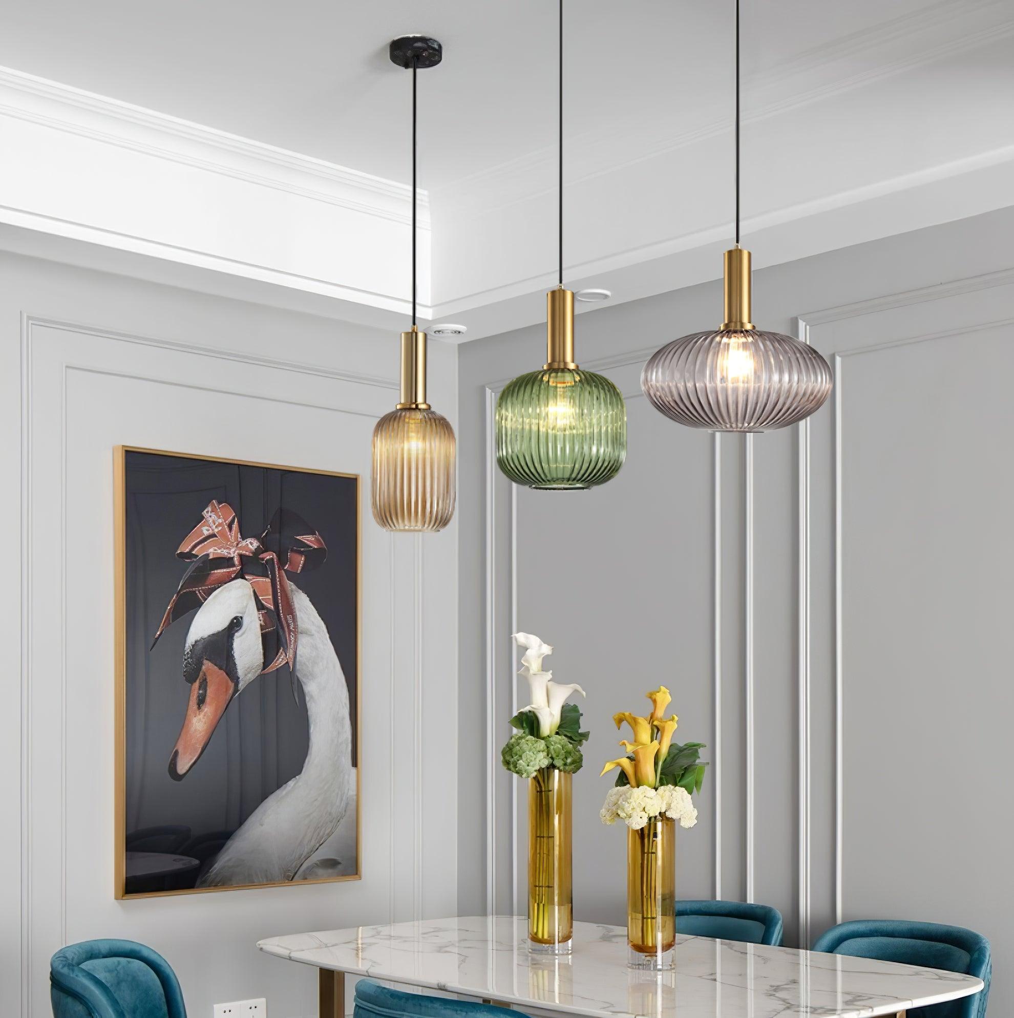Elara Lampe Pendante Élégante à Rayures - Neutralighting