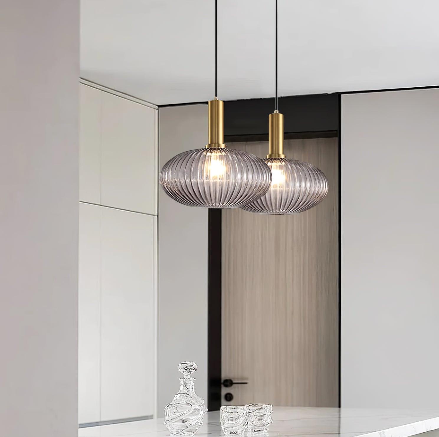 Elara Lampe Pendante Élégante à Rayures - Neutralighting