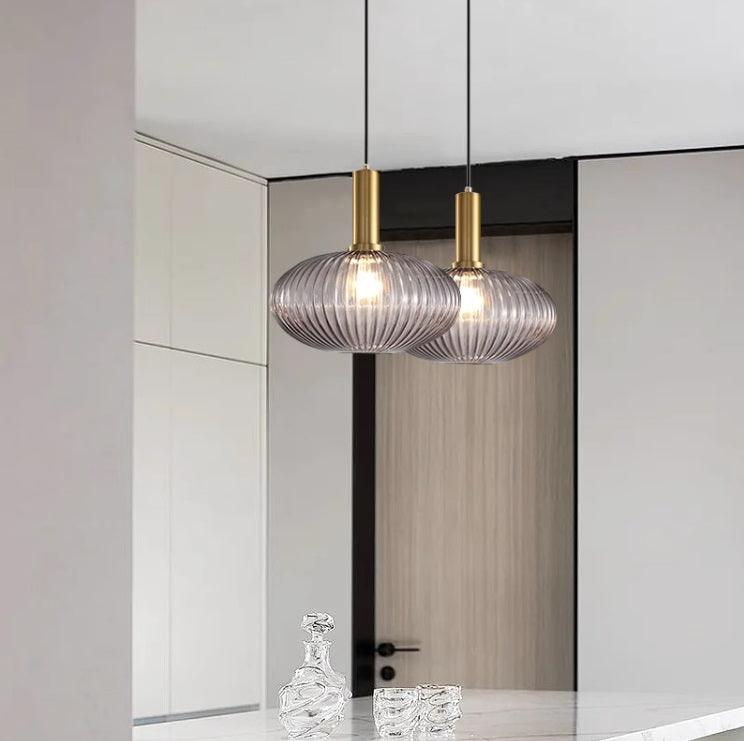 Elara Lampe Pendante Élégante à Rayures - Neutralighting