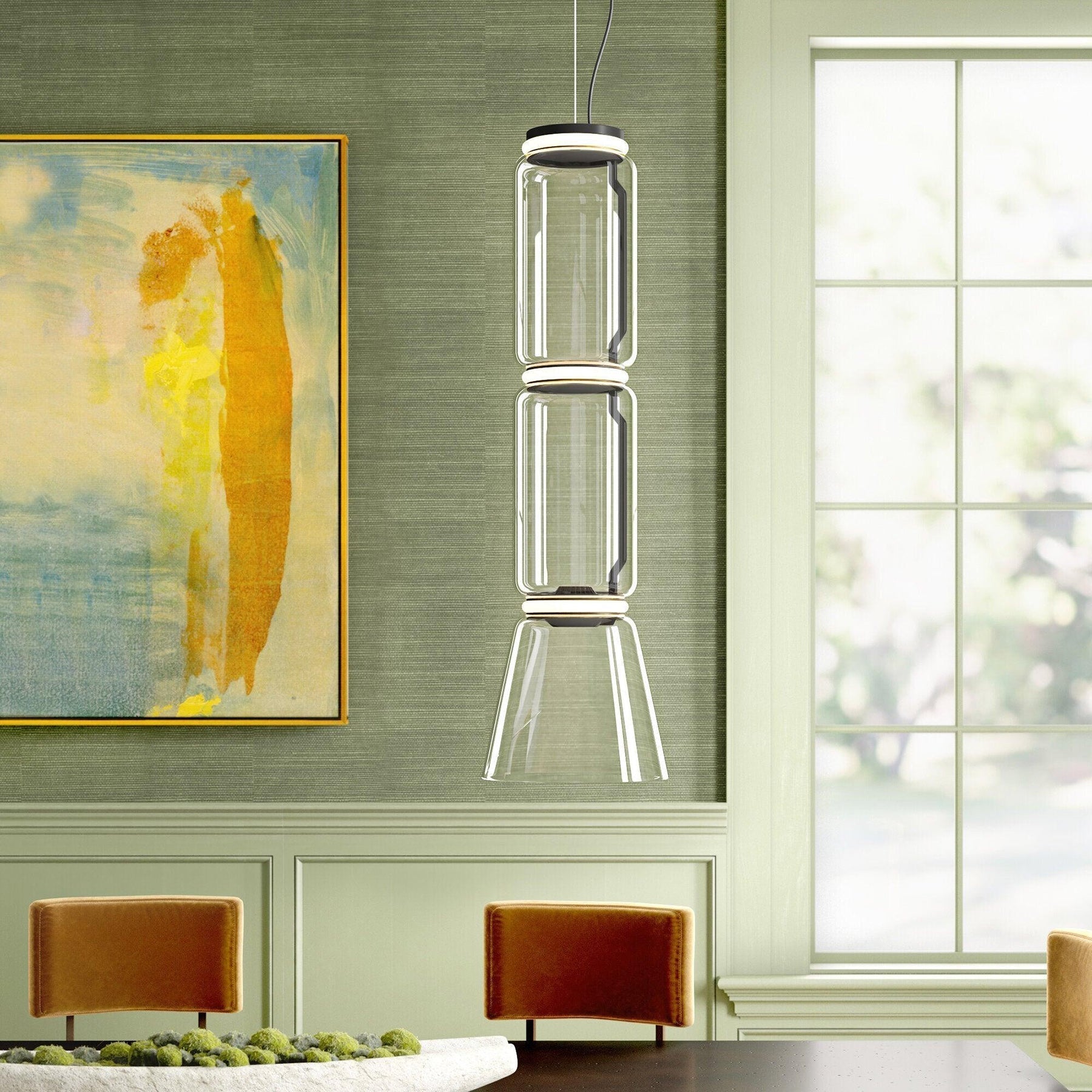 Cadorus Premium Elegance Glass Metal Pendant Lamp - Lamp Copper