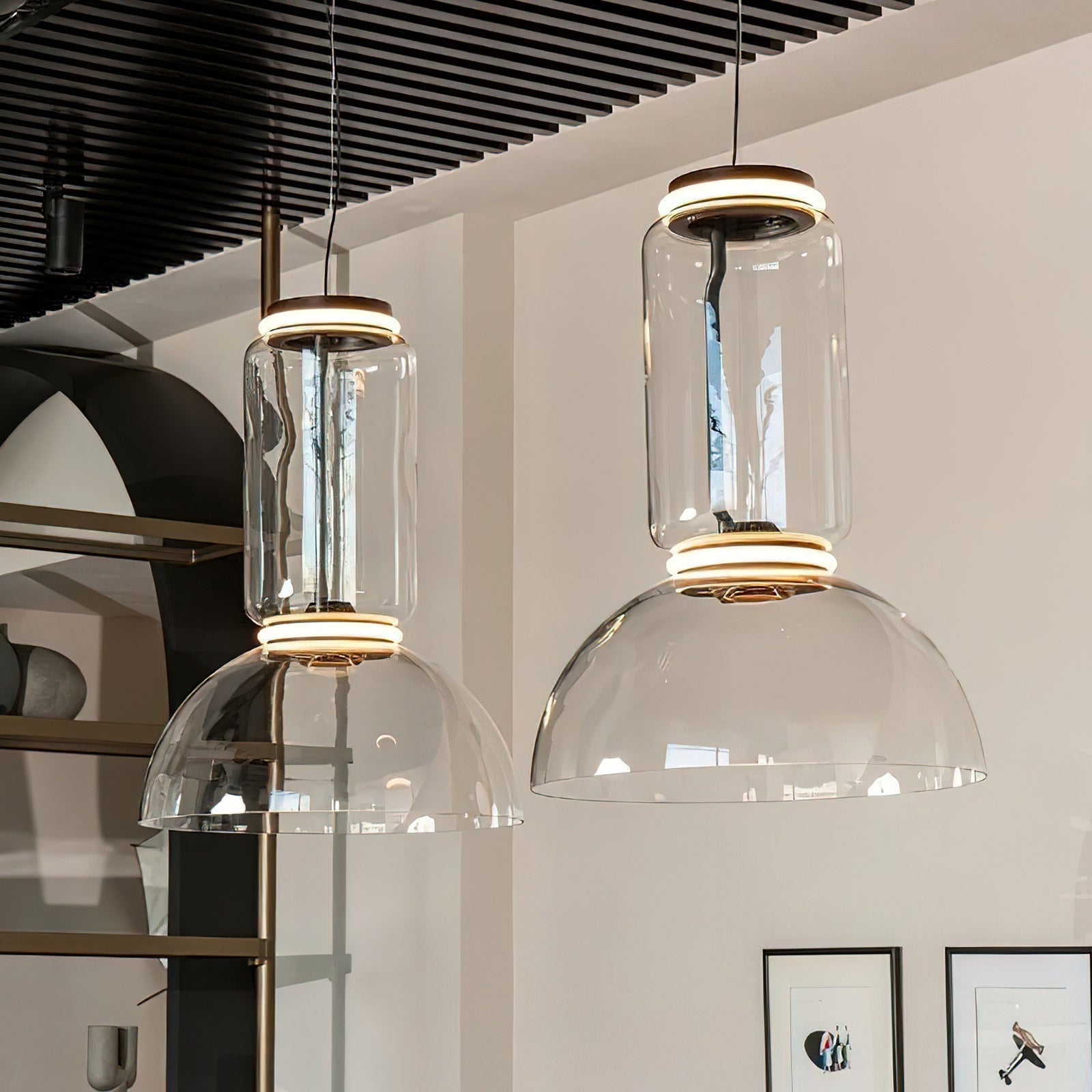 Cadorus Premium Elegance Glass Metal Pendant Lamp - Lamp Copper