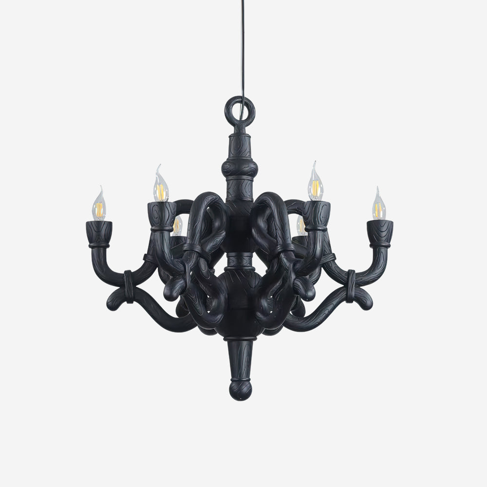 Nocturne Lustre Sculptural Bras en Faux-Bois - Neutralighting