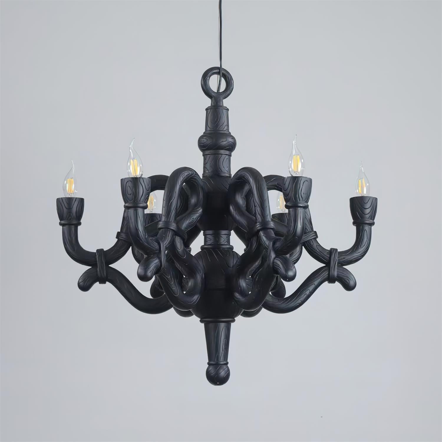 Nocturne Lustre Sculptural Bras en Faux-Bois - Neutralighting