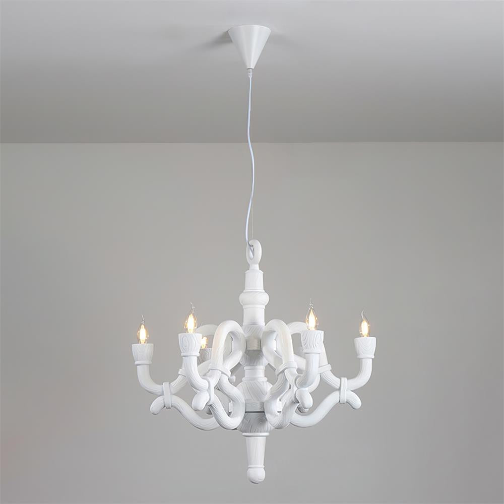 Nocturne Lustre Sculptural Bras en Faux-Bois - Neutralighting