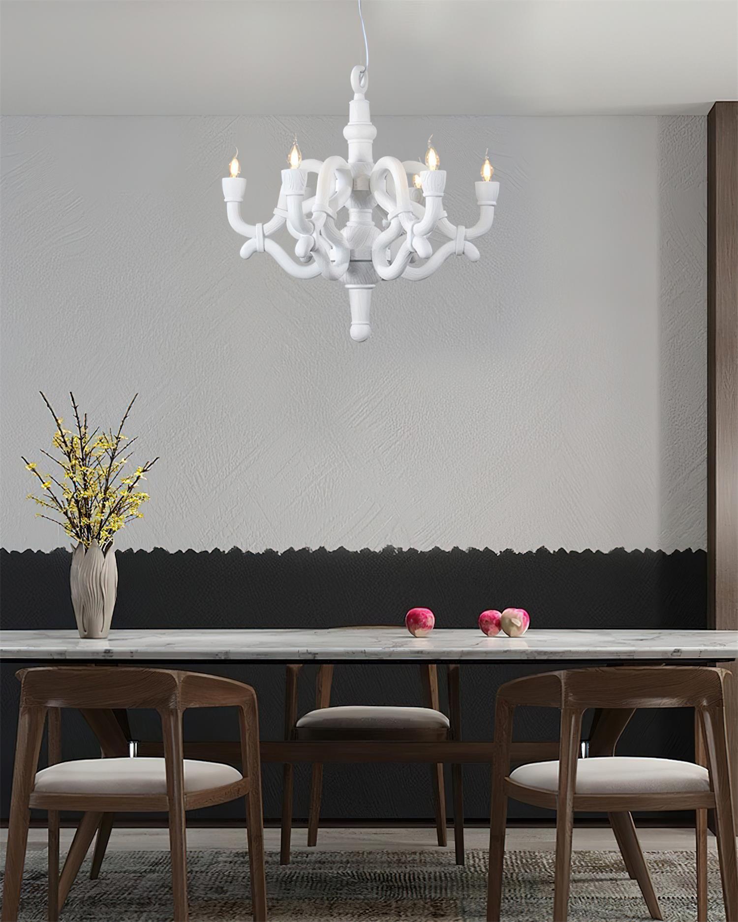 Nocturne Lustre Sculptural Bras en Faux-Bois - Neutralighting