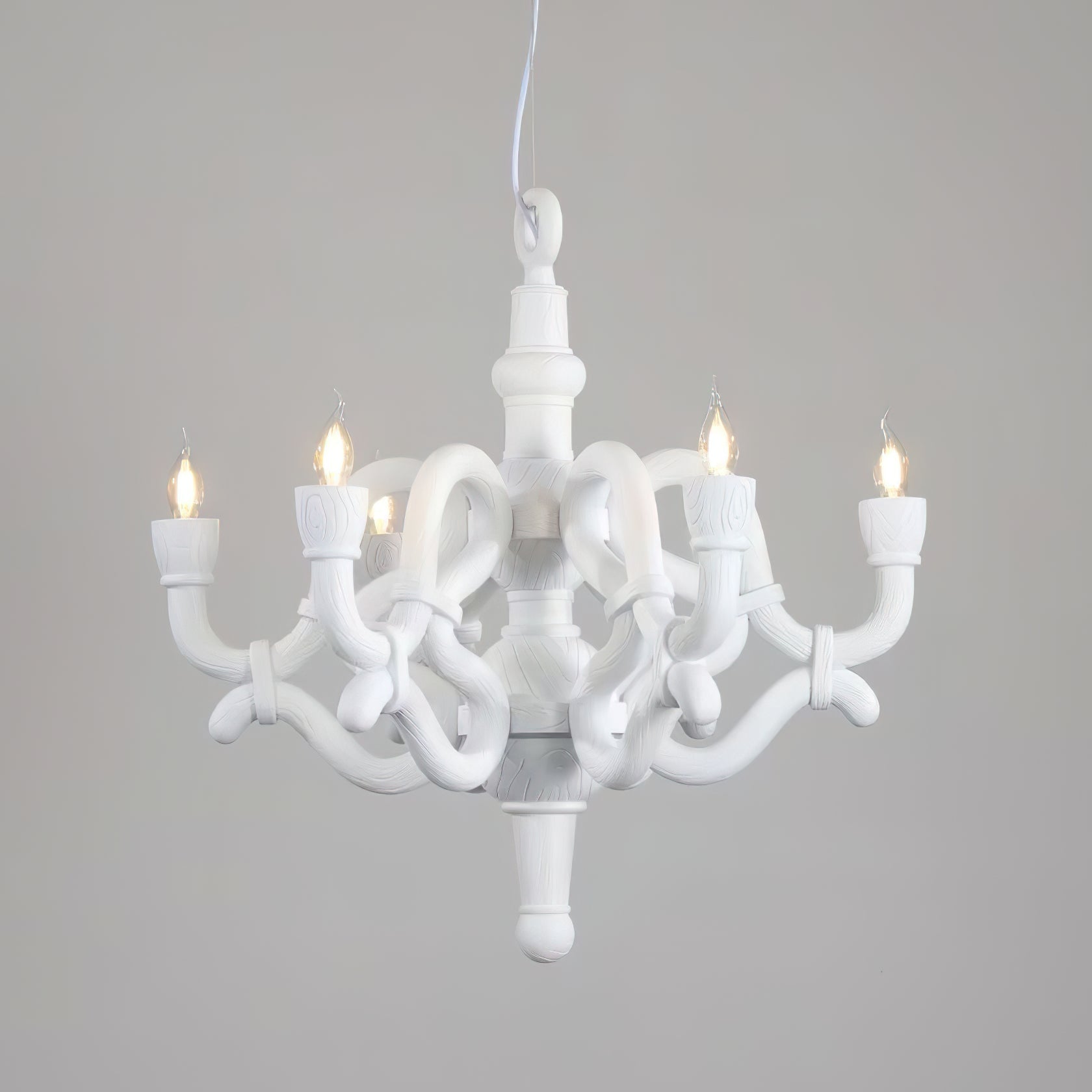 Nocturne Lustre Sculptural Bras en Faux-Bois - Neutralighting