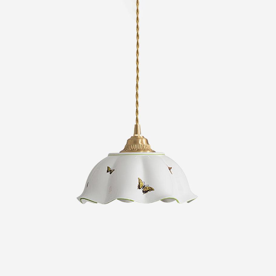 Vita Suspension Vintage en Céramique Papillons - Neutralighting
