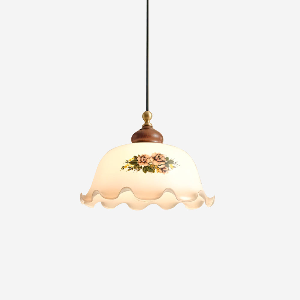 Belvia Vintage Floral Glass Pendant Light - Letslighting