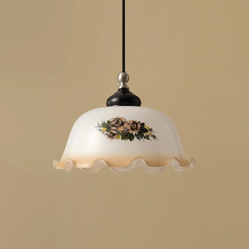Belvia Vintage Floral Glass Pendant Light - Letslighting