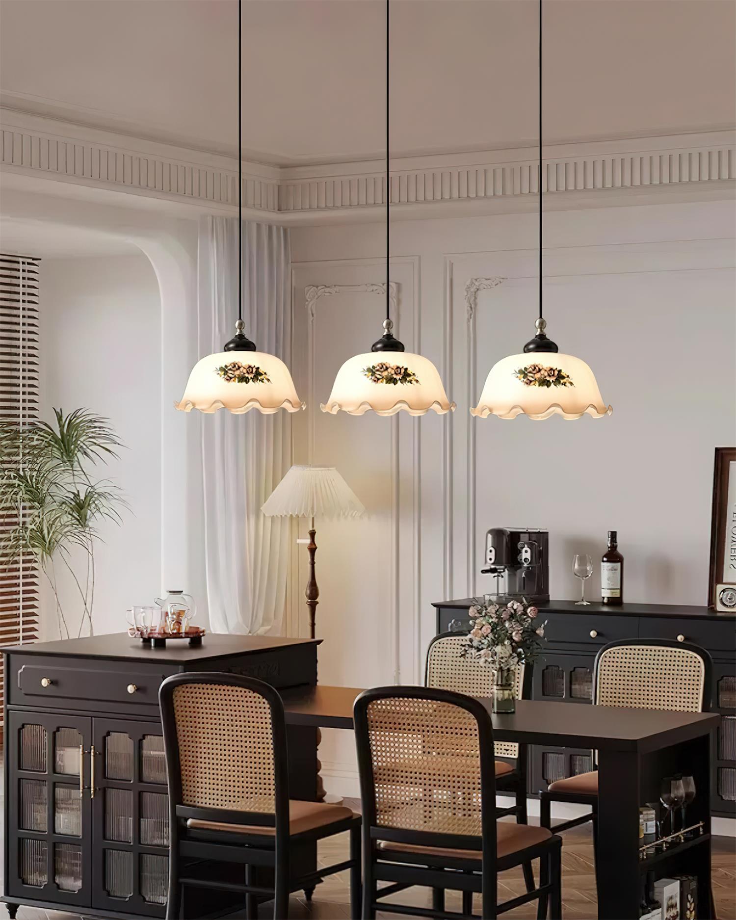 Belvia Vintage Floral Glass Pendant Light - Letslighting