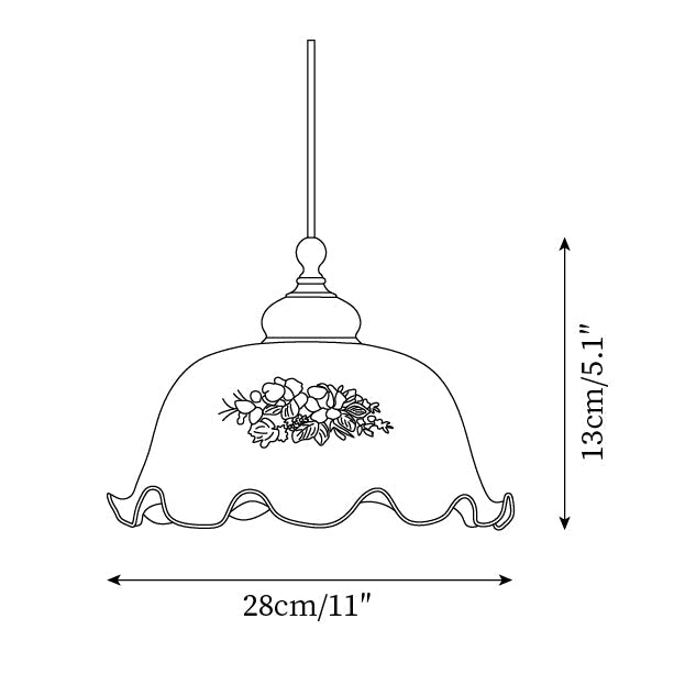 Belvia Vintage Floral Glass Pendant Light - Letslighting