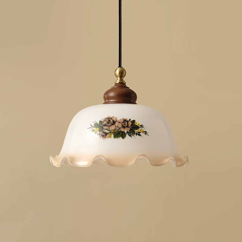Belvia Vintage Floral Glass Pendant Light - Letslighting