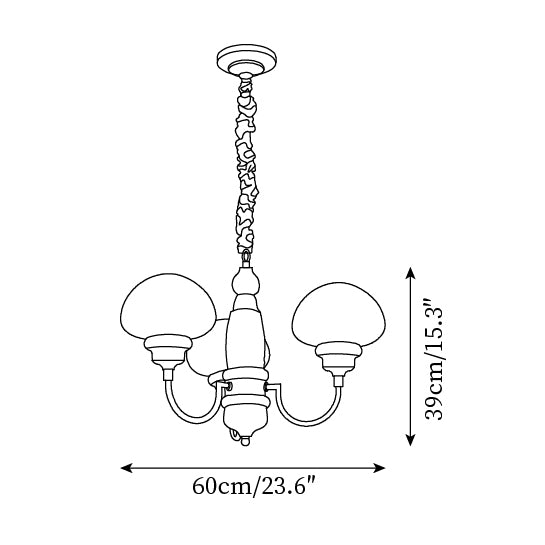 Nonna Chandelier Wooden Spiral Glass Orbs - Letslighting