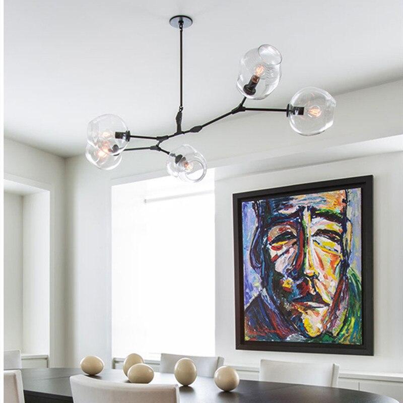 Kirae Suspension Nordique. Verre. Noir/Or. Salon