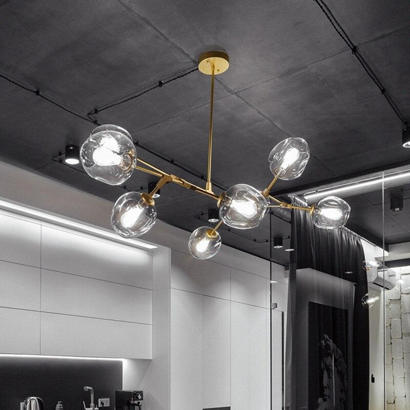 Kirae Suspension Nordique. Verre. Noir/Or. Salon