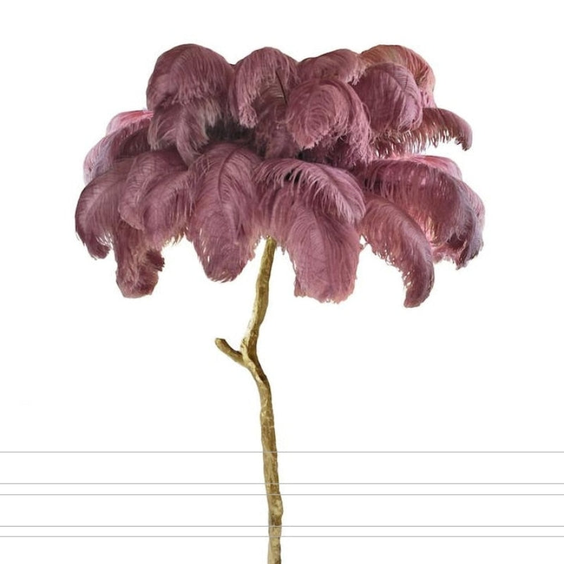 Lampadaire Fleur Luxe Plume/Métal Coloré Salon
