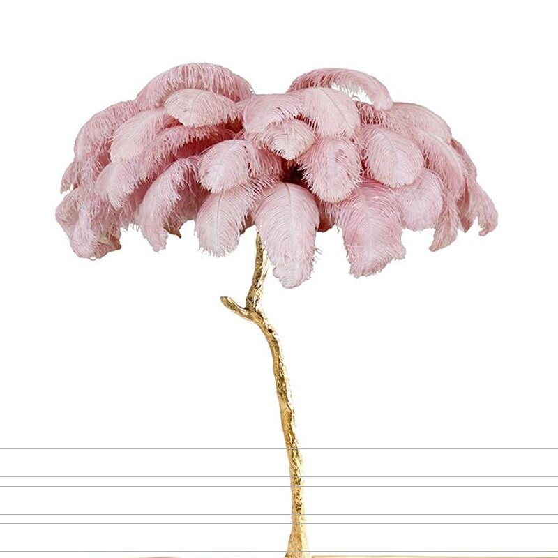 Lampadaire Fleur Luxe Plume/Métal Coloré Salon