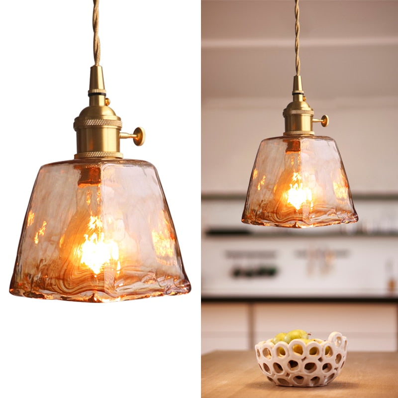 Zina Suspension Géométrique Vintage Verre. Laiton. Salon
