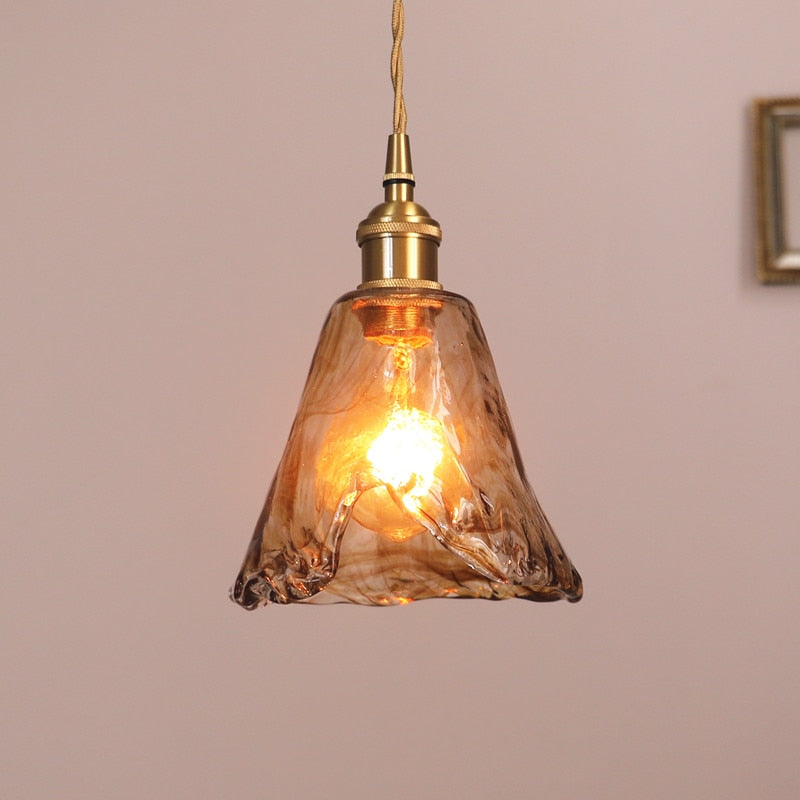 Zina Suspension Géométrique Vintage Verre. Laiton. Salon