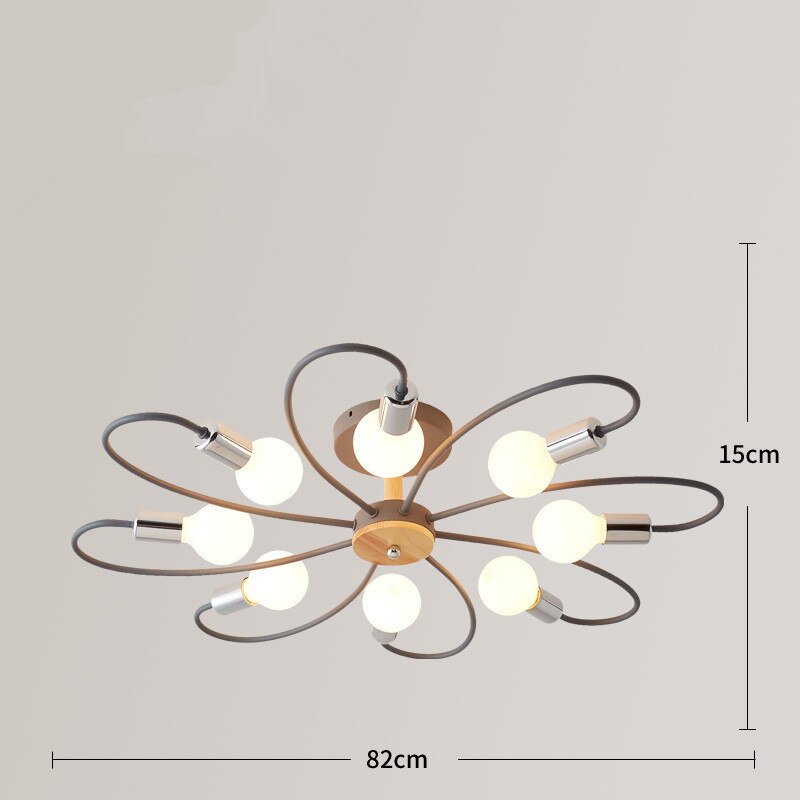 Aria Plafonnier Fleur Nordique, Metal/Verre, Vert/Gris, Chambre