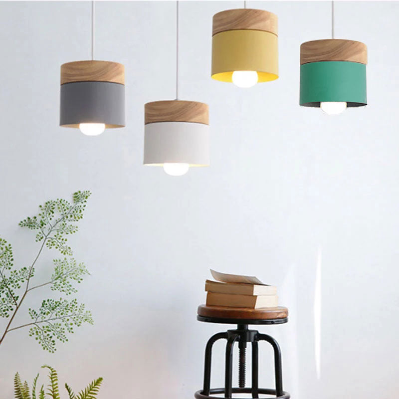 Valentina Suspension LED Macaron Nordique Métal/Bois Chambre - Neutralighting
