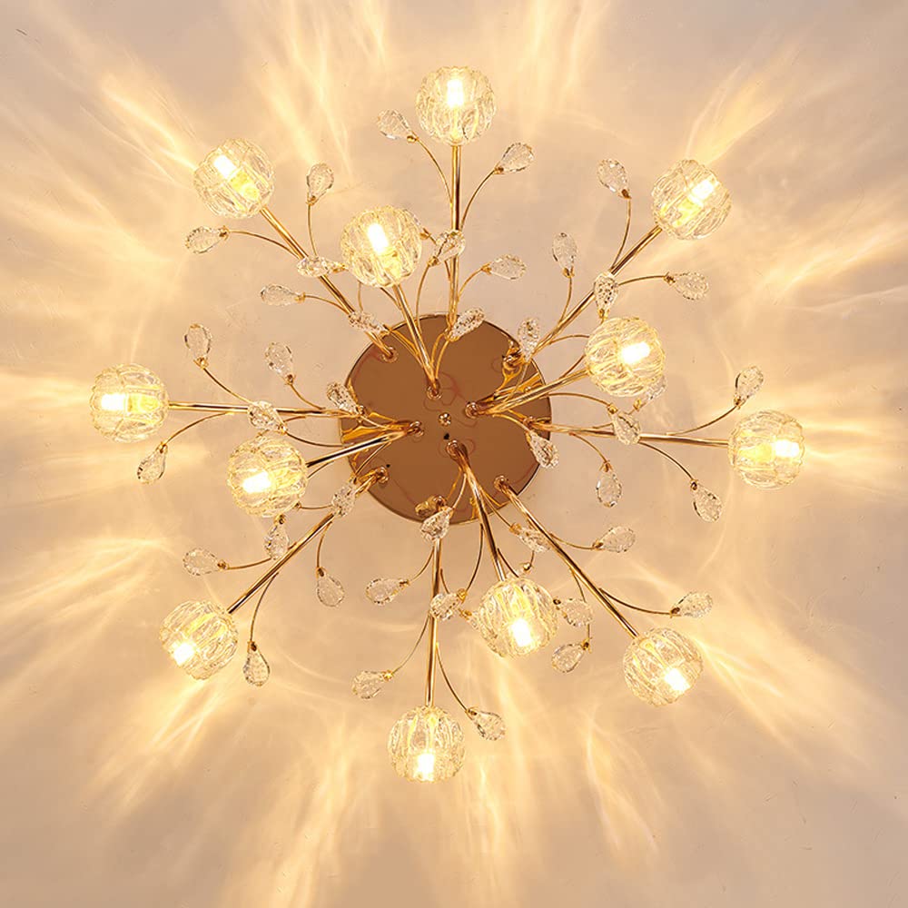 Valentina Fleur Nordique LED Plafonnier Verre Salon