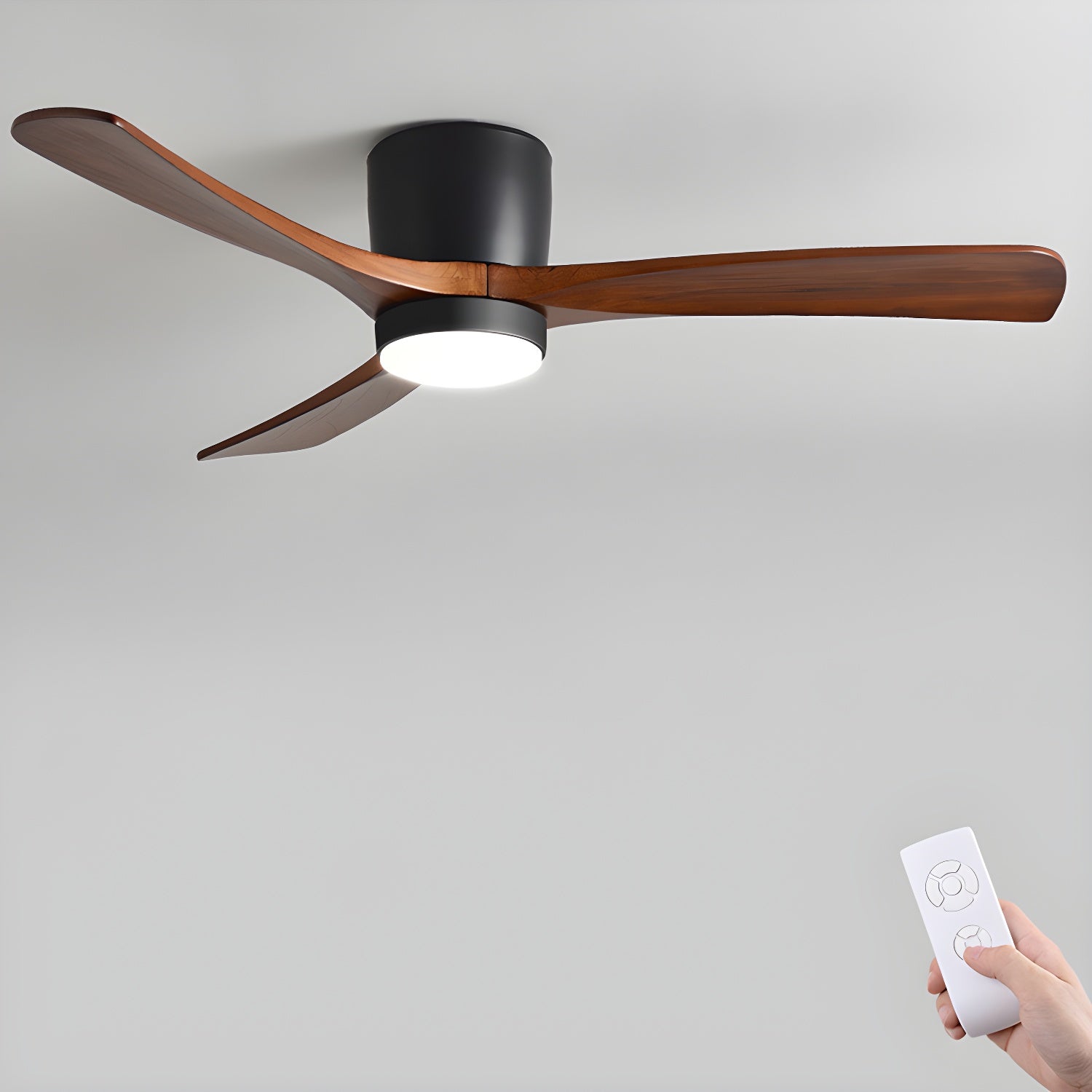 Plafonnier ventilateur moderne en bois Elena