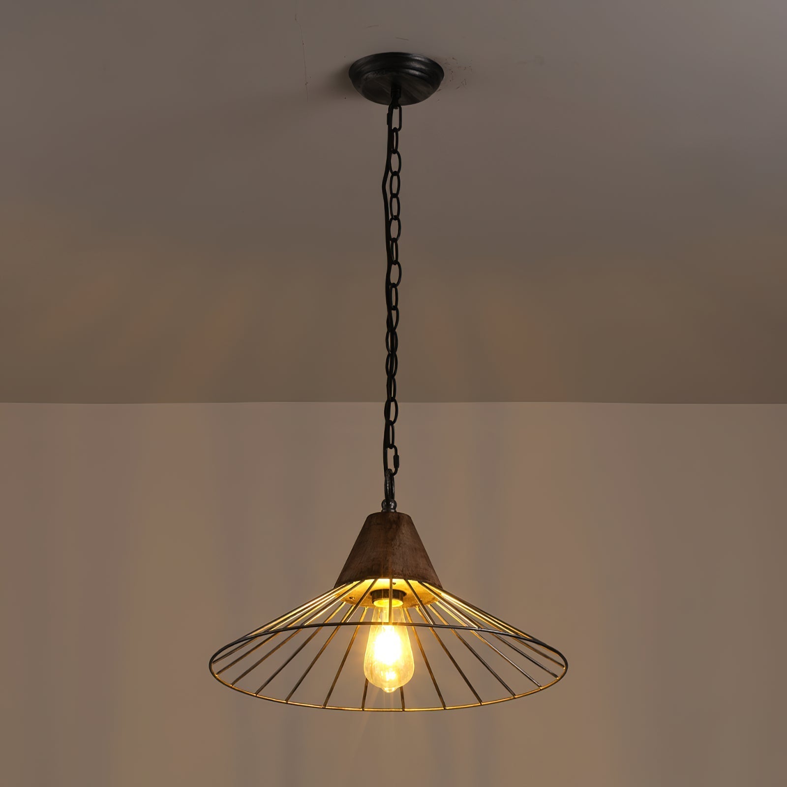 Ulthee Modern Minimalist Wooden Metal Pendant Lamp - Lamp Copper