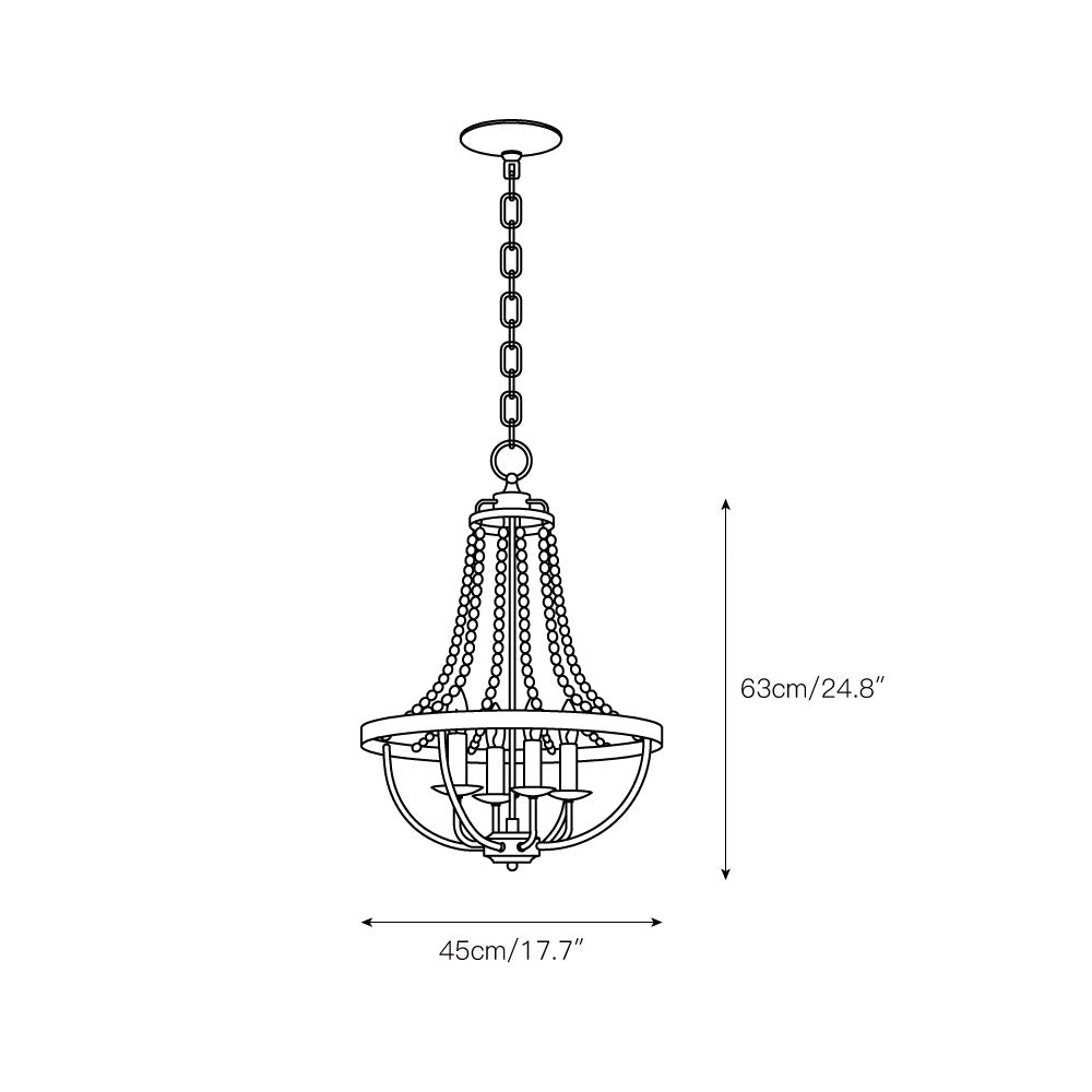 Alloren Vintage Industrial Empire Metal Chandelier - Lamp Copper