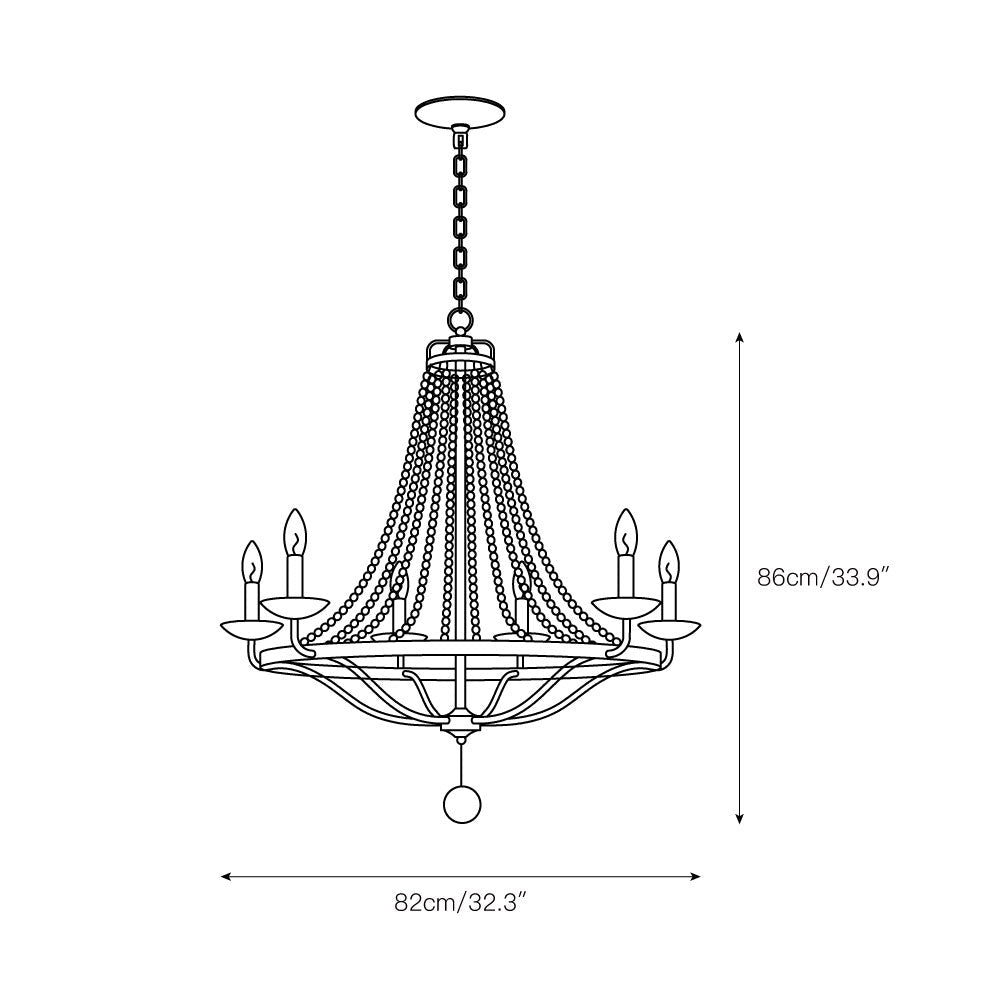 Alloren Vintage Industrial Empire Metal Chandelier - Lamp Copper