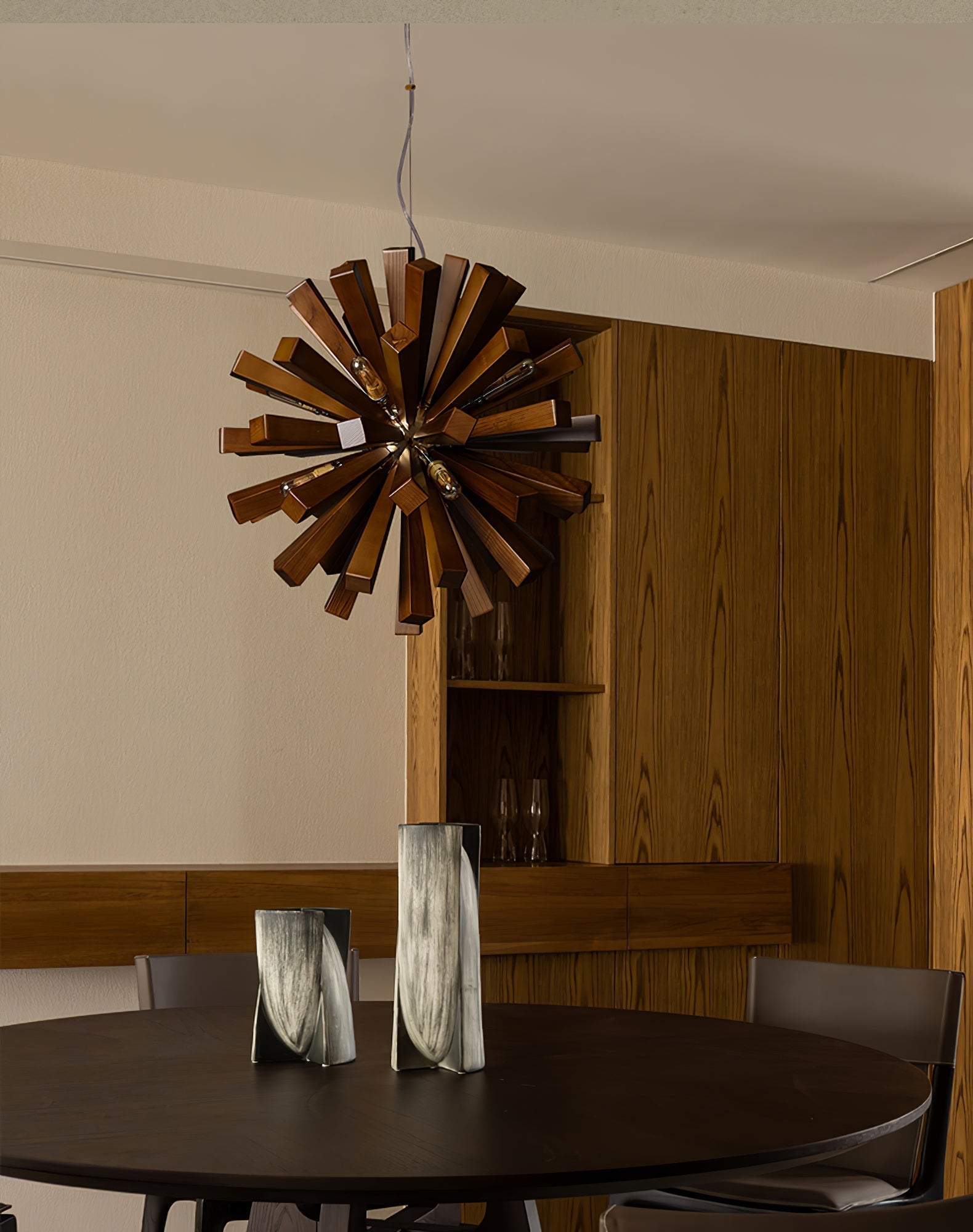 Nova Premium Nordic Art Burst Wood Metal Chandelier - Blowlighting