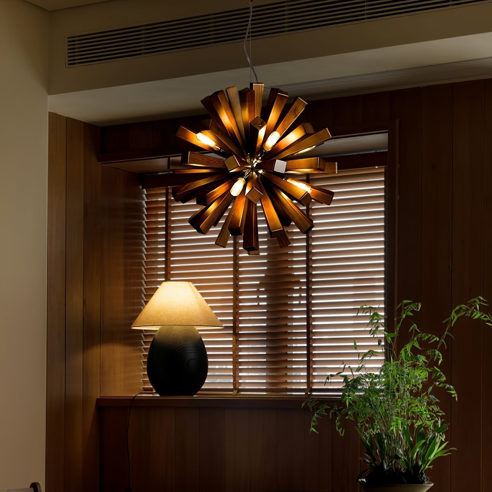 Nova Premium Nordic Art Burst Wood Metal Chandelier - Blowlighting