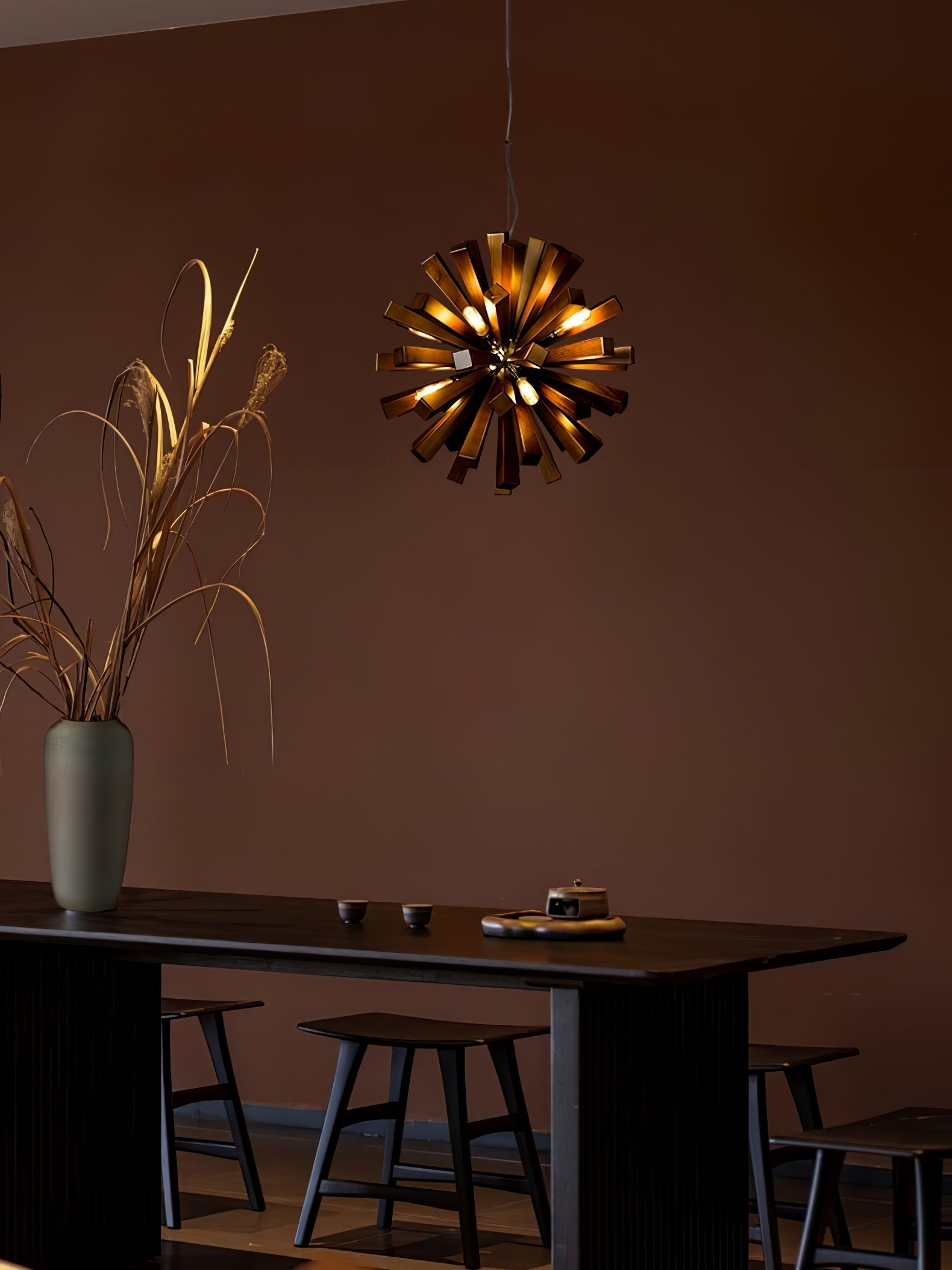 Nova Premium Nordic Art Burst Wood Metal Chandelier - Blowlighting