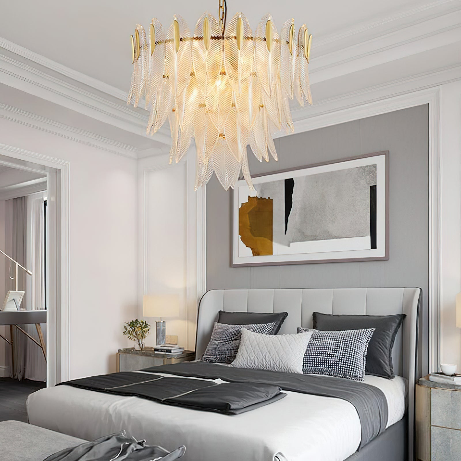 Ivthayra Postmodern Luxury Brass Glass Chandelier - Lamp Copper