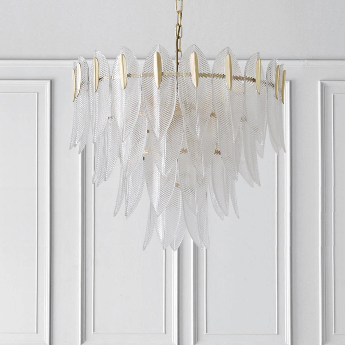 Ivthayra Postmodern Luxury Brass Glass Chandelier - Lamp Copper