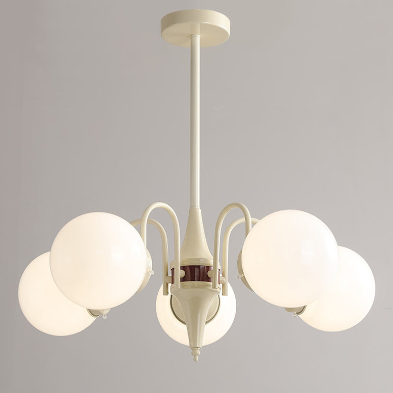 Valentina Lustre Français LED Blanc Crème Métal Salon